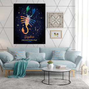 Skorpion-Sternbild Tierkreiszeichen Wasserfarbe Ga Poster