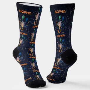 Skorpion-Sternbild Tierkreiszeichen Wasserfarbe Ga Socken