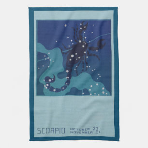 Skorpion-Sternbild, Vintage-Zodiak-Astrologie Geschirrtuch