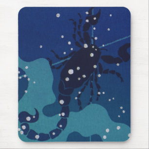 Skorpion-Sternbild, Vintage-Zodiak-Astrologie Mousepad