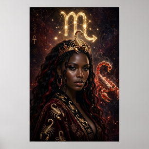 Skorpion Sternzeichen Afrikanische Königin Poster