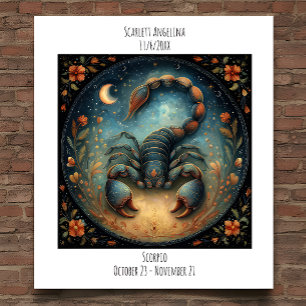 Skorpion Sternzeichen Astrologie Name & Geburtstag Poster