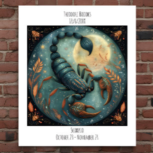 Skorpion Sternzeichen Astrologie Name & Geburtstag Poster