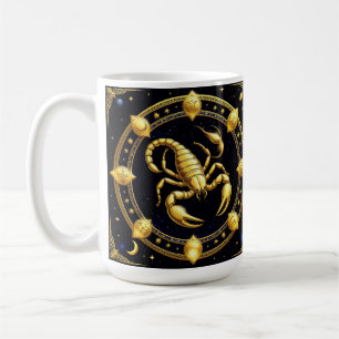 Skorpion-Sternzeichen-Design mit goldenem Skorpion Kaffeetasse