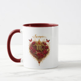 Skorpion Sternzeichen Florales Herz Tasse – Intens