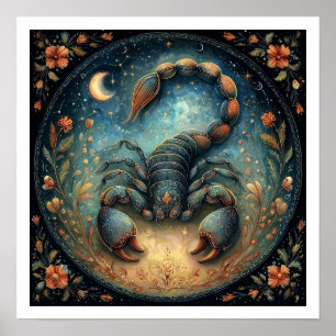 Skorpion Sternzeichen Geburtshild Astrologie Himme Poster