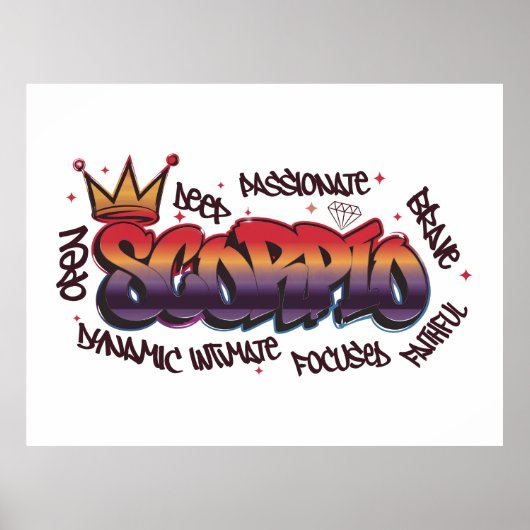 Skorpion-Sternzeichen-Graffiti Poster (Vorne)