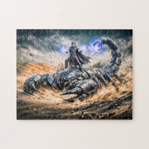 Skorpion Sternzeichen mit Krieger und riesiger mec Puzzle