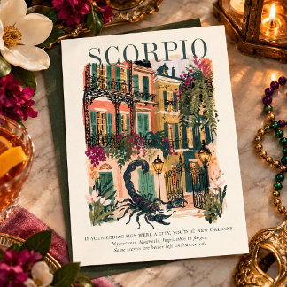 Skorpion Sternzeichen New Orleans Gothic Gouache K Postkarte