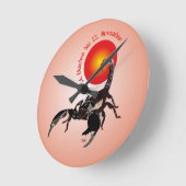 Skorpion - Sternzeichen Runde Wanduhr (Winkel)