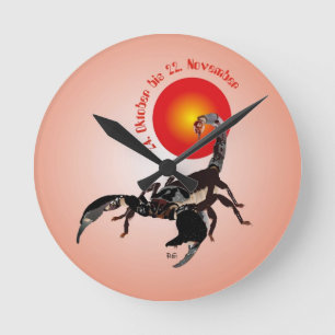 Skorpion - Sternzeichen Runde Wanduhr