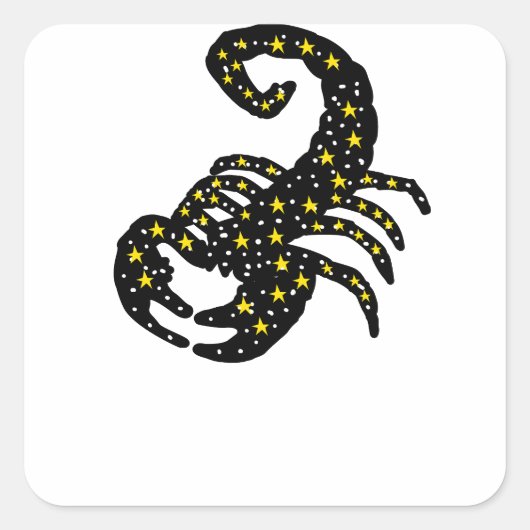 Skorpion Sternzeichen Silhouette Quadratischer Aufkleber (Vorderseite)