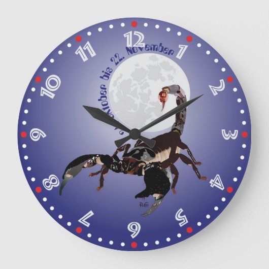 Skorpion - Sternzeichen Uhr (Vorderseite)