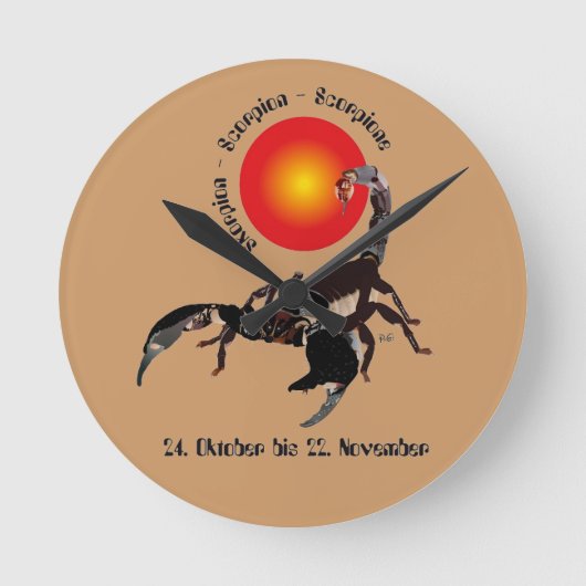 Skorpion - Sternzeichen Uhr (Vorderseite)