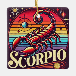 Skorpion-Sternzeichen-Weihnachtsdekoration Retro Keramikornament