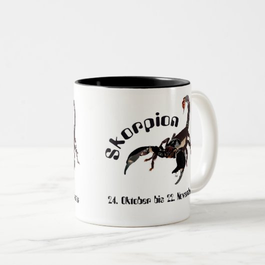 Skorpion — Sternzeichen Zweifarbige Tasse (VorderseiteRechts)