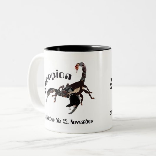 Skorpion — Sternzeichen Zweifarbige Tasse (Vorderseite Links)