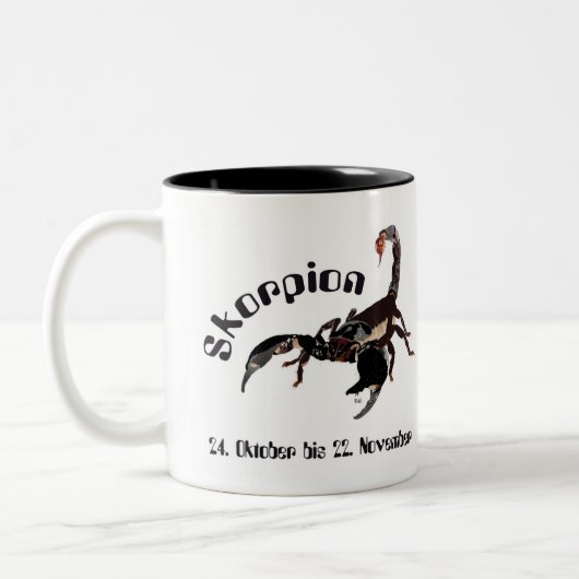 Skorpion — Sternzeichen Zweifarbige Tasse (Links)