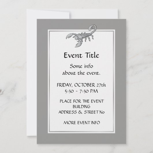 Skorpion-Symbol Einladung (Rückseite)