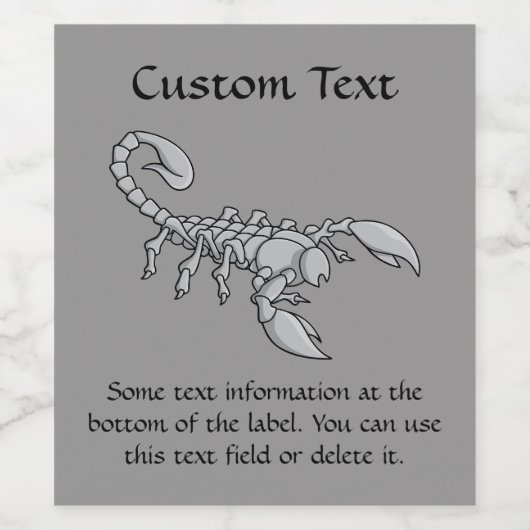 Skorpion-Symbol Weinetikett (Einzelnes Label)