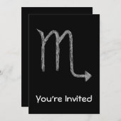 Skorpion. Tierkreis-Astrologie-Zeichen. Schwarzes Einladung (Vorne/Hinten)