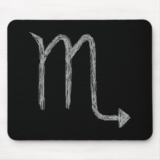 Skorpion. Tierkreis-Astrologie-Zeichen. Schwarzes Mousepad (Vorne)