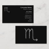 Skorpion. Tierkreis-Astrologie-Zeichen. Schwarzes Visitenkarte (Vorne/Hinten)