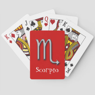 Skorpion Tierkreis-Rot-Imitat Metall Spielkarten