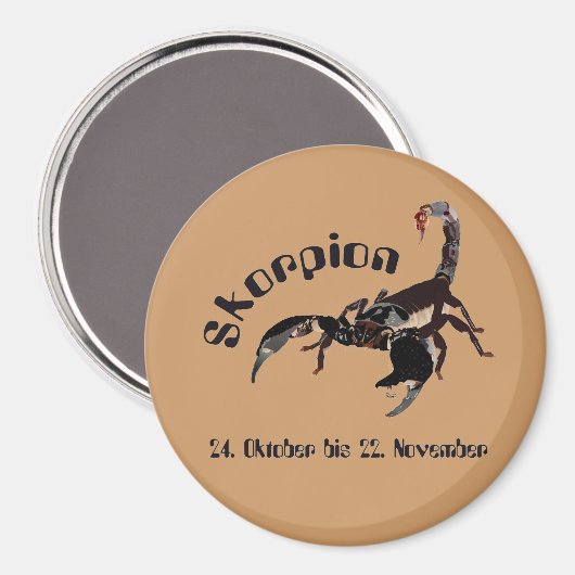 Skorpion - Tierkreiszeichen Magnet (Vorderseite/Rückseite)