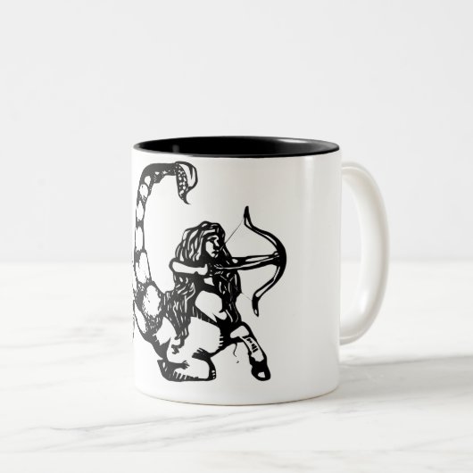 Skorpion u. Schütze "Cusper " Zweifarbige Tasse (VorderseiteRechts)