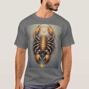 Skorpion über ein detailliertes Golden Astral Mand T-Shirt