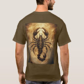Skorpion über ein detailliertes Golden Astral Mand T-Shirt (Rückseite)