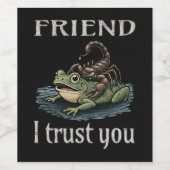 Skorpion und Frosch - Freund, ich vertraue dir Weinetikett (Einzelnes Label)
