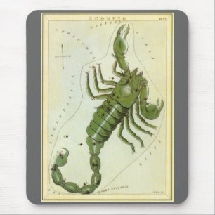 Skorpion, Vintage Konstellation Urania's Spiegel Mousepad