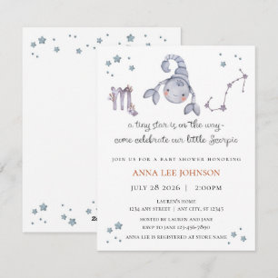 Skorpion-Zodiac-Babyshower-Einladung Feiertagskarte