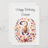 Skorpion Zodiac Boho Floral Flora Karte (Vorne/Hinten)