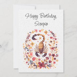 Skorpion Zodiac Boho Floral Flora Karte