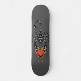 Skorpion Zodiac Sign Heart Liebe Dunkelgrau Elegan Skateboard