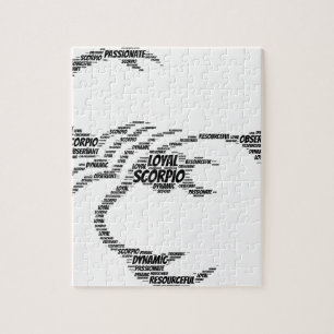 Skorpions-Astrologie-Tierkreis-Zeichen-Wort-Wolke Puzzle