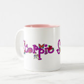 Skorpions-Blumen Zweifarbige Tasse (Vorderseite Links)