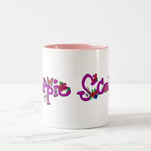 Skorpions-Blumen Zweifarbige Tasse (Mittel)