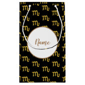 Skorpions-goldene Astrologie personalisiert Kleine Geschenktüte (Rückseite)