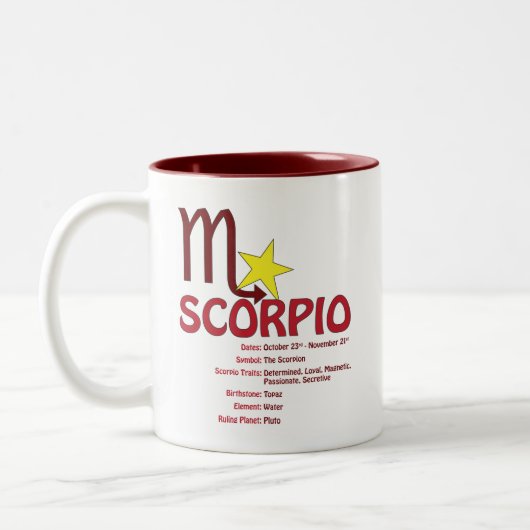 Skorpions-Merkmal-Tasse Zweifarbige Tasse (Links)