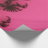 Skorpions-Schwanz, Fraktal-Kunst - rosa Geschenkpapier (Ecke)