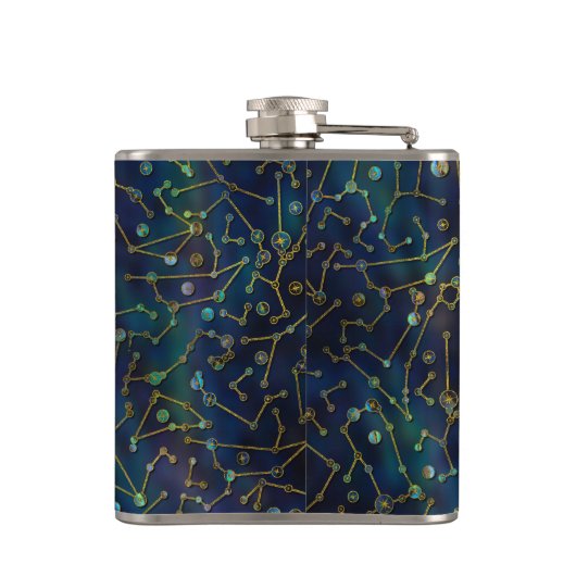 Skorpions-Tierkreis-Goldohrschnecke auf Flachmann (Rückseite)