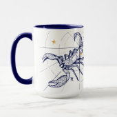 Skorpions-Tierkreis-Marine-Blau u. Tasse (Links)