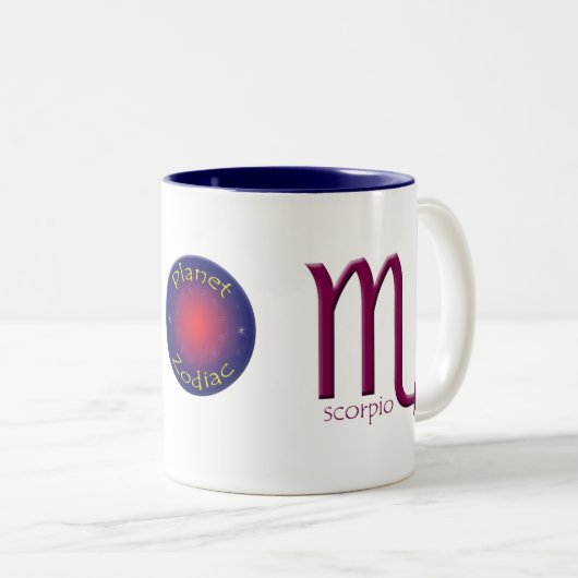 Skorpions-Tierkreis-Symbol-Tasse Zweifarbige Tasse (VorderseiteRechts)