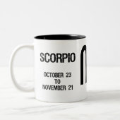 Skorpions-Tierkreis-Zeichen ("der Stinger") Zweifarbige Tasse (Links)