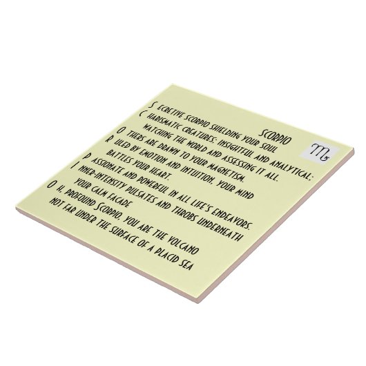 Skorpionsgedicht Fliese (Seite)