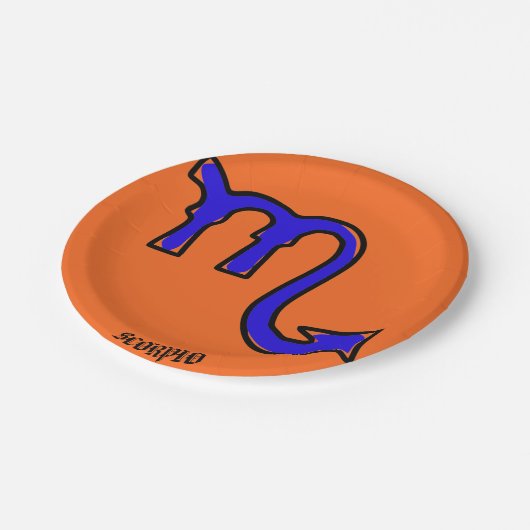 Skorpiosymbol Pappteller (Schrägansicht)